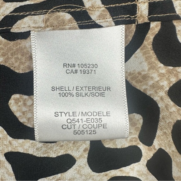 Equipment Femme Silk Button Down Tunic Blouse Leopard Print Shirt Size Medium - Picture 10 of 11
